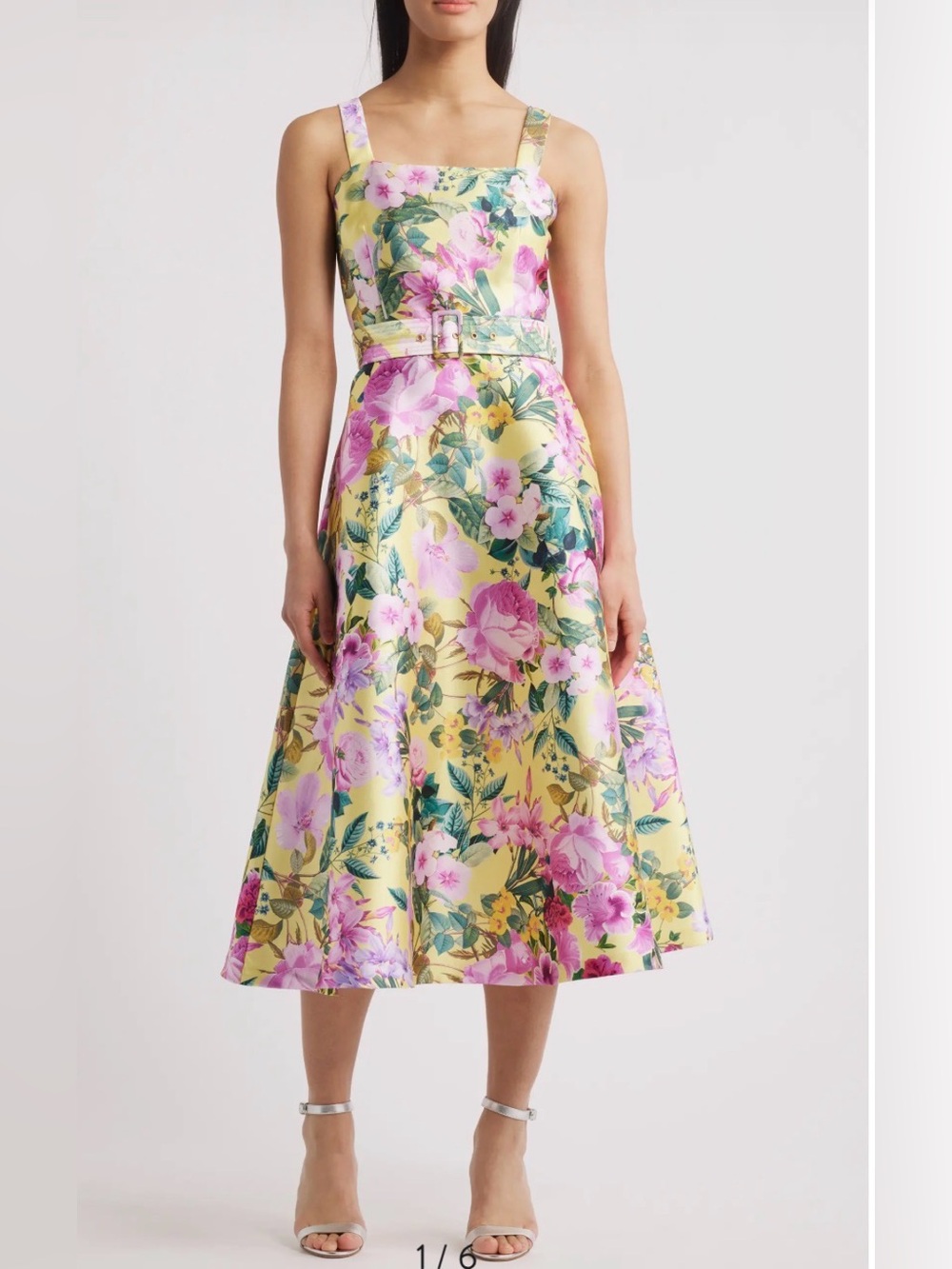 Julia Jordan Floral A-Line Midi Dress, Size 2